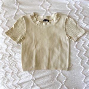 Ribbed Cropped Shirt